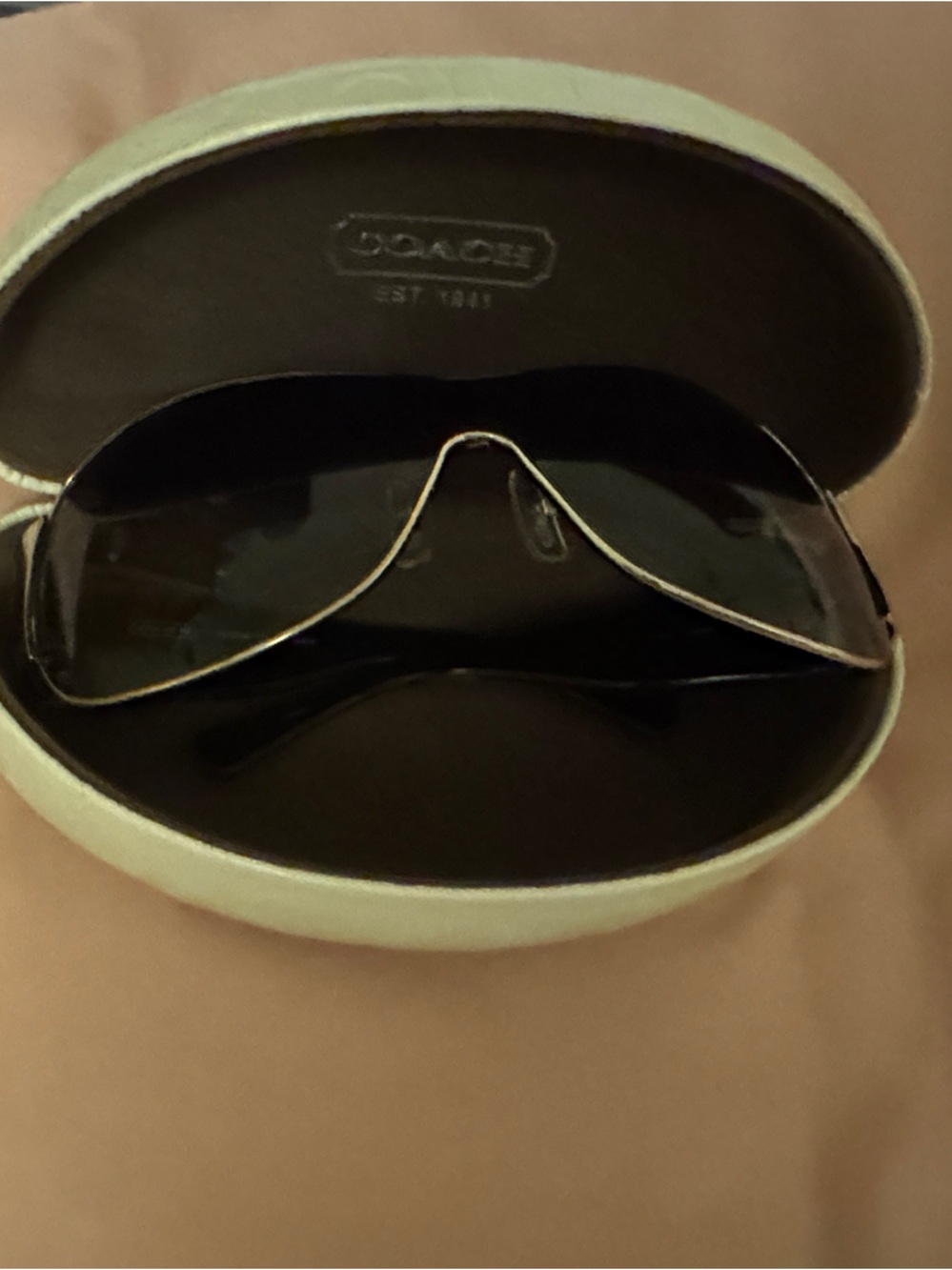Coach Sunglasses with Cream Case and Black Lenses
